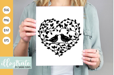 Love birds heart svg cut file | Love SVG