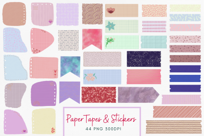 Washi Tapes PNG Bundle | Planner Paper Sticker Set