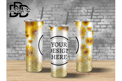 20 OZ Sunflowers Bleach Front Tumbler_ Add your Design