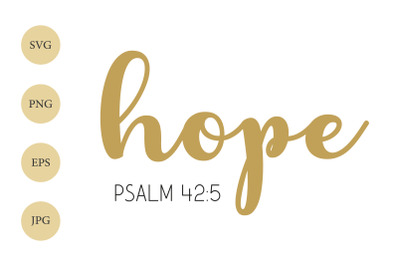 Hope SVG, Bible Verse SVG, Psalm 42:5, Christian SVG