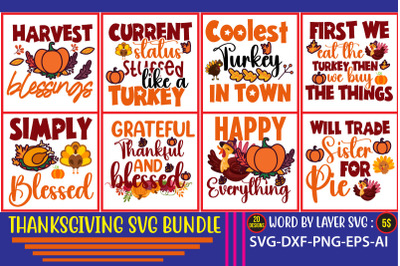 Thanksgiving SVG Bundle&2C; Happy Thanksgiving Svg&2C; Turkey Svg&2C; Thanksgi