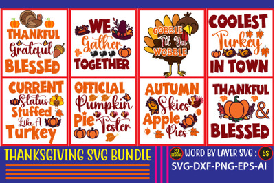 Thanksgiving SVG Bundle&2C; Happy Thanksgiving Svg&2C; Turkey Svg&2C; Thanksgi