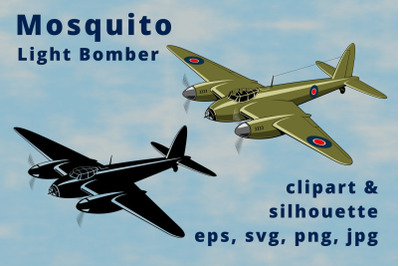 Mosquito British Light Bomber Clipart