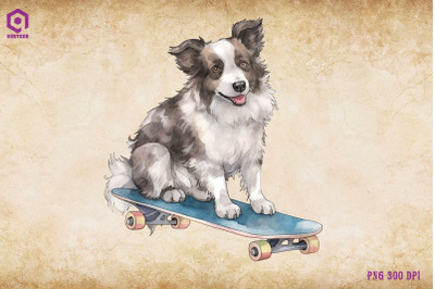 Border Collie Dog Skateboarding