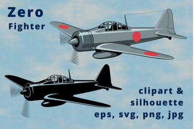 Zero Japanese Fighter Plane Clipart