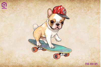 French Bulldog Dog Skateboarding