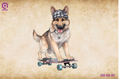 German Shepherd Dog Skateboarding