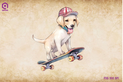 Labrador Retriever Dog Skateboarding