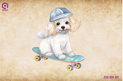 Poodle Dog Skateboarding