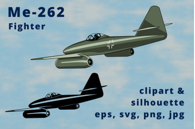 Me 262 German Jet Fighter Plane Clipart