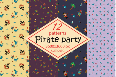 Pirate Party - digital paper/seamless patterns