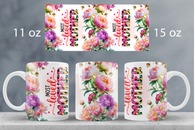 Mother day mug wrap design Mom mug sublimation Floral png