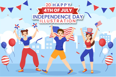 4th of July Independence Day USA Illustration