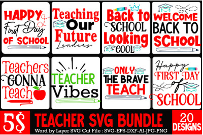 Teacher SVG Bundle,Teacher SVG Design Bundle,Teacher Sublimation Bundle,Teacher SVG Cut File, Teacher SVG Quotes Bundle
