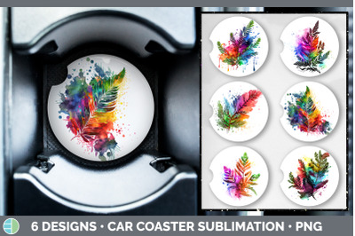 Rainbow Cedar Needles Car Coaster | Sublimation Coaster Designs Bundle