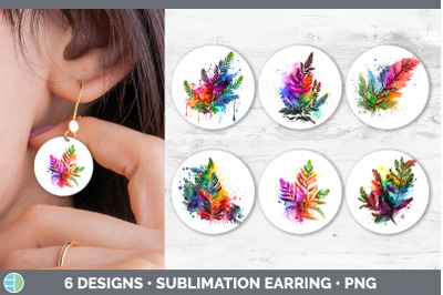 Rainbow Cedar Needles Round Earrings | Sublimation Earrings Designs Bu