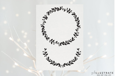 Wedding wreath SVG Cut File | Floral Wreath SVG