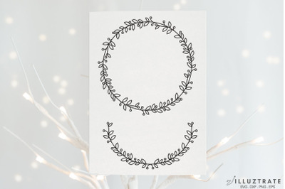 Fern wreath SVG Cut File | Floral Wreath SVG