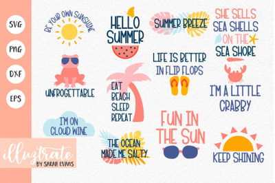 Summer Quotes SVG Cut File Bundle | Summer Cutting Files