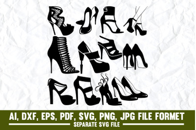 High Heels, Vector, Human Foot, Logo, Illustration, Icon, Abstract, Bl