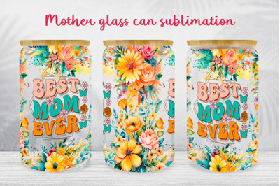 Mothers day glass can wrap Mama libbey can sublimation png