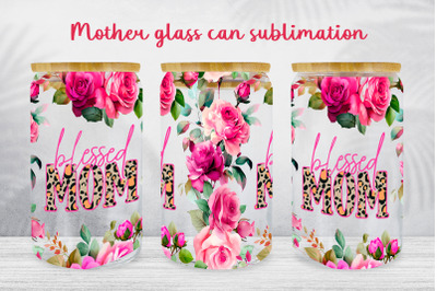 Mothers day glass can wrap Mama libbey can sublimation png