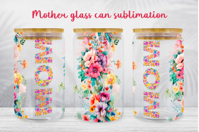 Mothers day glass can wrap Mama libbey can sublimation png