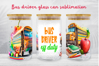 Bus driver glass can wrap School libby glass can sublimation