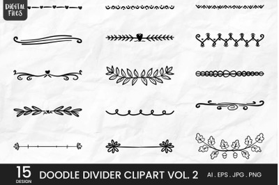 Doodle Divider Clipart Vol. 2 | 15 Variations