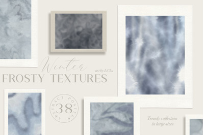 Abstract Textures Blue Background Frosty Texture Poster Print Cards