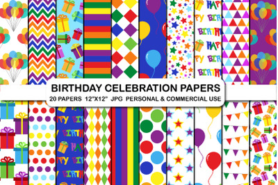 Birthday Party Celebration Digital Background Papers