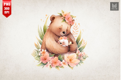 Mother Bear &amp; Baby Bear Watercolor 6