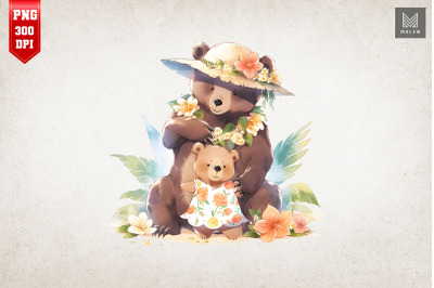 Mother Bear &amp; Baby Bear Watercolor 8