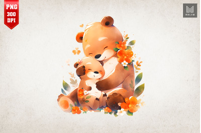 Mother Bear &amp; Baby Bear Watercolor 10