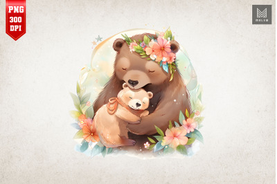 Mother Bear &amp; Baby Bear Watercolor 11