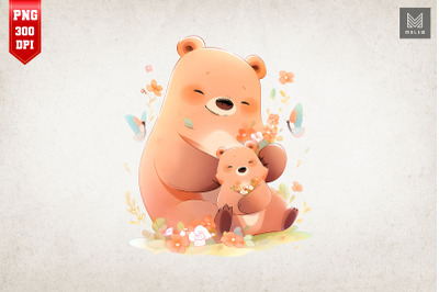 Mother Bear &amp; Baby Bear Watercolor 12