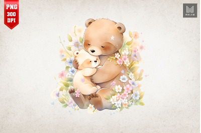 Mother Bear &amp; Baby Bear Watercolor 13