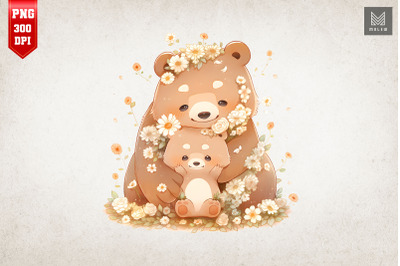 Mother Bear &amp; Baby Bear Watercolor 14