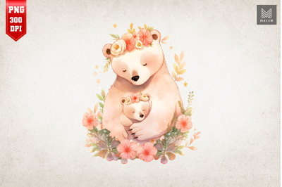 Mother Bear &amp; Baby Bear Watercolor 17