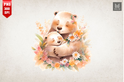 Mother Bear &amp; Baby Bear Watercolor 19
