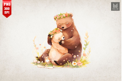 Mother Bear &amp; Baby Bear Watercolor 20