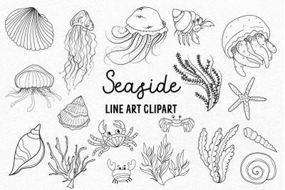 JellyFish Clipart | Ocean Clipart | Sea Vector Clipart