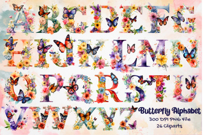 Butterfly Alphabet Cliparts