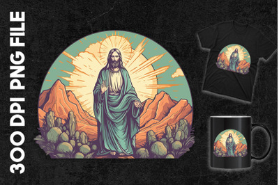 Jesus Clipart With Moutain Background