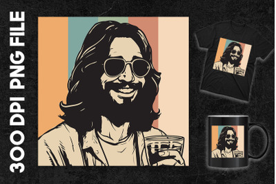 Jesus Wearing Sunglasses And Smiling