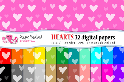 Colorful Heart digital paper