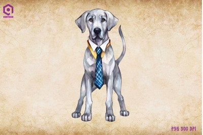 Great Dane Dog Wearing Tie
