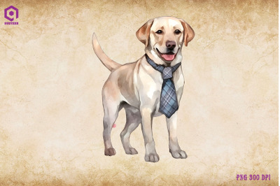 Labrador Retriever Dog Wearing Tie
