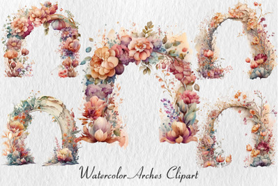 Watercolor floral arches
