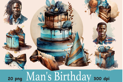 Happy Birthday Clipart | African American Men Graphics